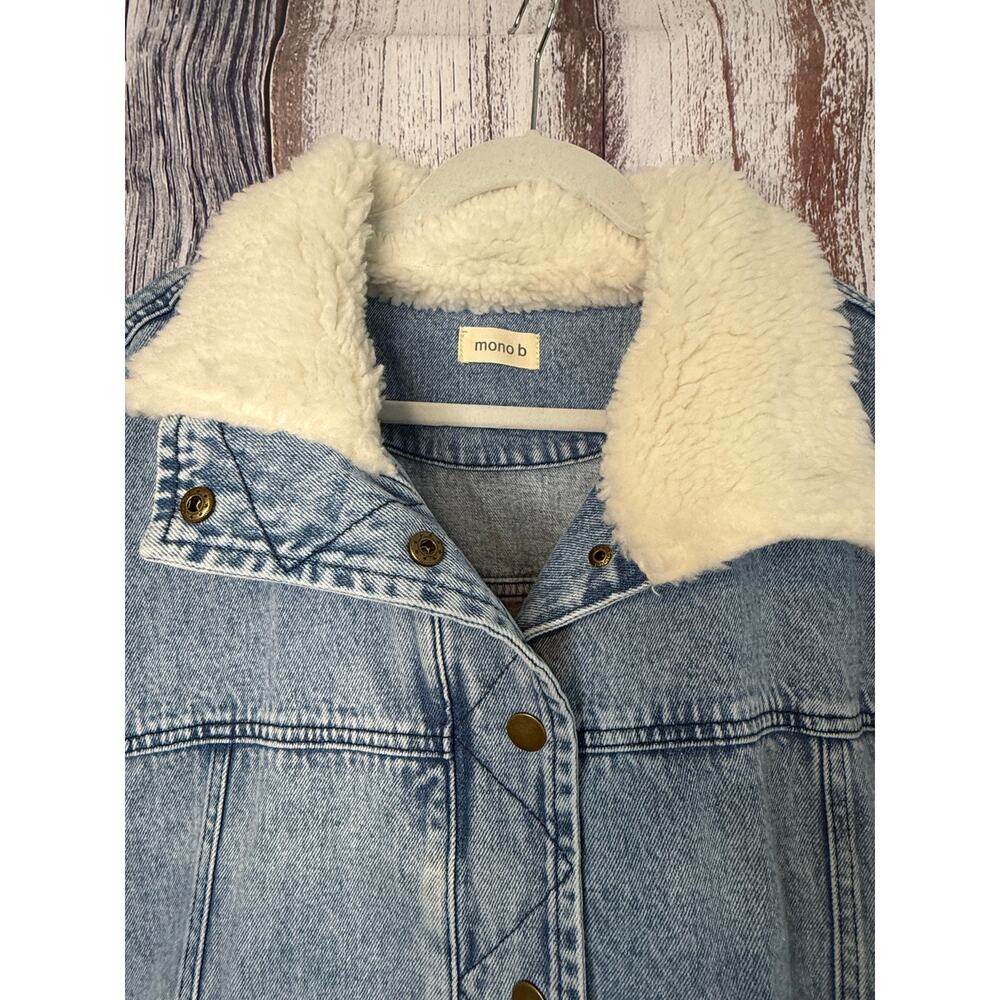 Mono B Women's Denim Jean Jacket Size M - Picture 2 of 7